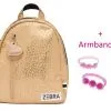 Zebra Rugzak Gold Metalic Leo (s) + Gratis Kadootje