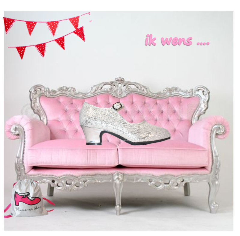 Prinsessen Schoenen Zilver Glitter + Gratis Kadootje - Afbeelding 2