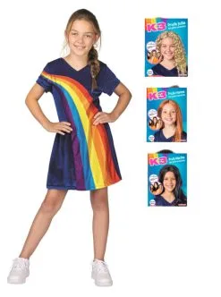 K3 Jurkje Regenboog + Pruik - Luxe Pakket